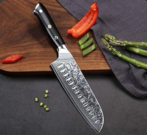 Nož Set, 5-ero kuhinjski nož set Japanski Damasku čelika oštro kuvar Santoku kruh komad komunalnih nož set