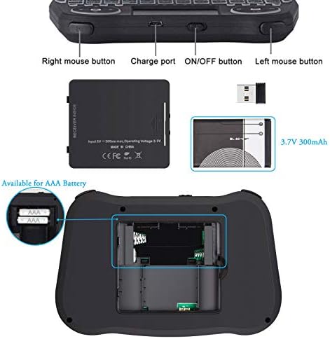 Mini Bežični Tastaturu okrenuta leđima,EASYTONE 2.4 G Mini Tastaturu Kontrolor sa Touchpad Miš Kombinacija,Puni