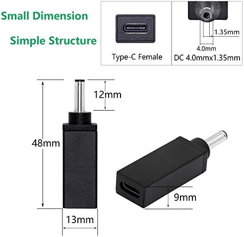 CERRXIAN 100W PD USB Tip C Žensko Mišljenje u DC 4.0 mm x 1.35 mm Moć Naplaćivati Adapter za Asus ZenBook